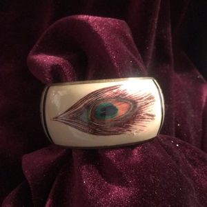 Polished Resin Dome & Brass Bangle Bracelet